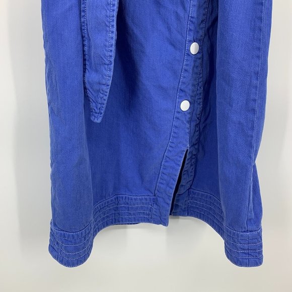 Anthropologie Maeve Elizabeth Dress Blue Button Front Sleeveless - Picture 7 of 12